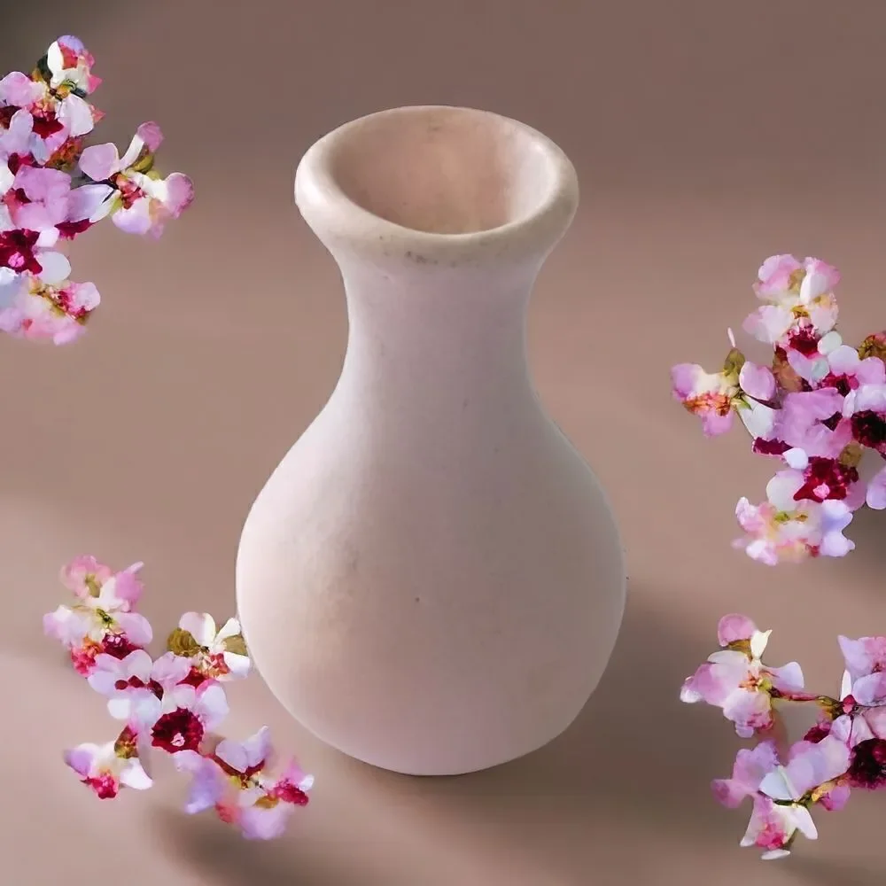 Camark Pottery Teardrop Bud Vase Art Deco Pale Pink Bulb Minimalist Farmhouse - Picture 11 of 14